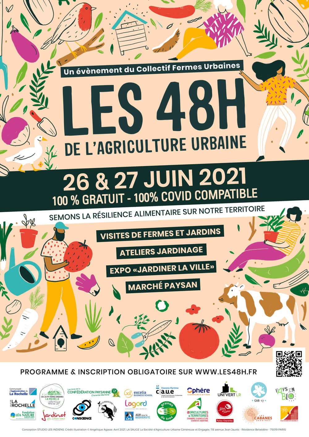 Affiche 48h Agriculture Urbaine La Rochelle 2021BD 1