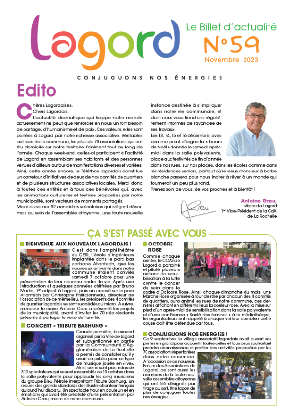 Billet d&#039;actualité n°59 - Novembre 2023