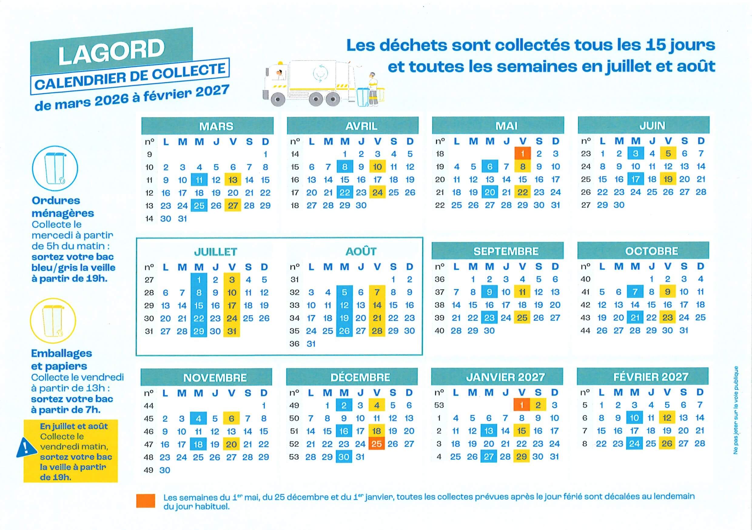 calendrier de collecte déchets Page 1 1