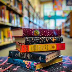 tenacious_monkey_99829_a_pile_of_4_or_5_new_books_in_a_library_454564c3-389f-4b20-80c9-d04139adbb47.png