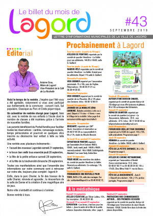 Billet du Mois n°43 : Septembre 2019